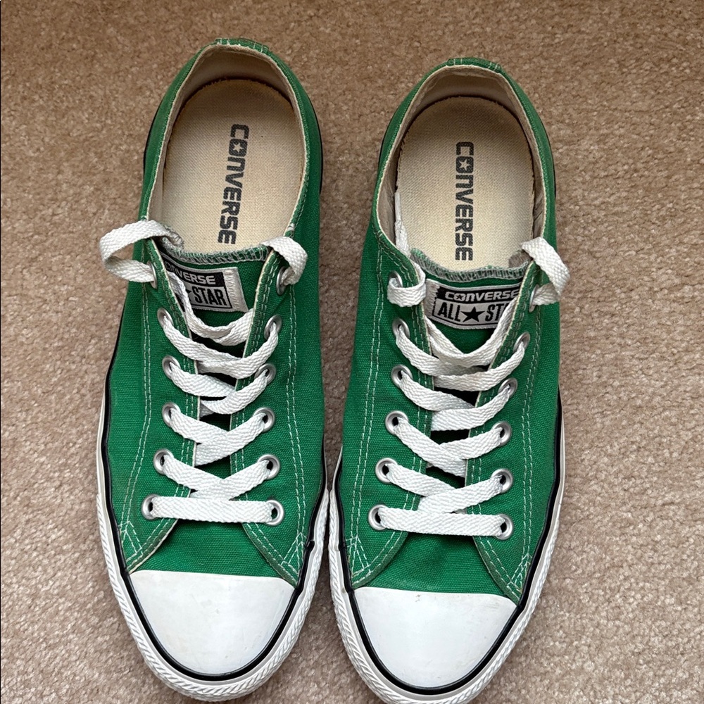 Converse Classic Green and White Sneakers